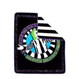 Beetlejuice Reversible Plush Throw NWT 50x60